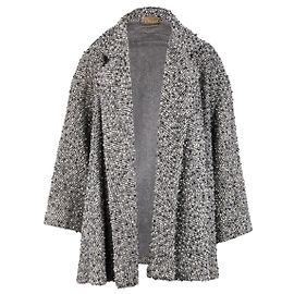Gianfranco Ferré Beaded Herringbone Coat Grey
