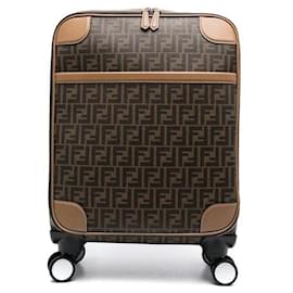 Fendi-Fendi FF Motif Zipped Suitcase-Brown