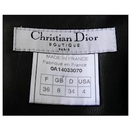 Christian Dior-Christian Dior x Galliano AW00 Falda lápiz de cuero con cremallera-Negro