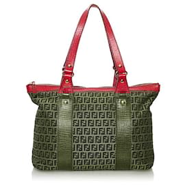 Fendi-Fendi Zucchino Canvas Tote Bag-Brown
