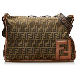 Fendi Zucca Canvas Messenger Bag Brown