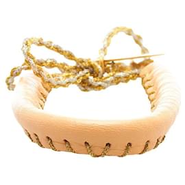 Fendi-Fendi Selleria Leather Wrap Bracelet-Pink