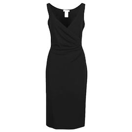 Céline Robe noire drapée à col en V profond Celine Noir
