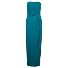 Gucci-Gucci Strapless Long Dress-Turquoise