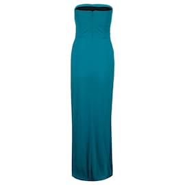 Gucci-Gucci Strapless Long Dress-Turquoise