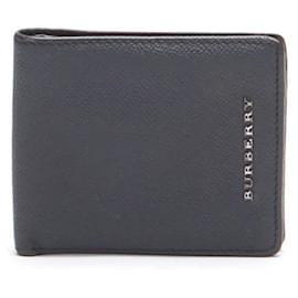 Burberry-Burberry Leather Bifold Wallet-Blue