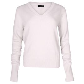 Pull Col V Manches Longues Joseph en Cachemire Gris Clair Gris