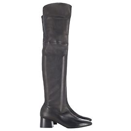 Khaite Cuissardes Cuissardes à Talon Bas en Cuir Noir Noir