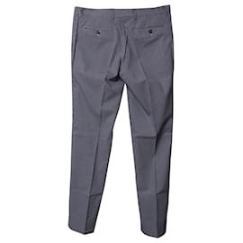 Etro-Etro Pinstripe Pants in Blue Cotton-Blue