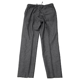 Dries Van Noten-Dries Van Noten Drawstring Trousers in Grey Wool-Grey