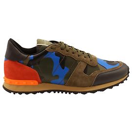 Valentino Garavani Baskets Rockrunner Camouflage en Cuir Imprimé Multicolore Autre