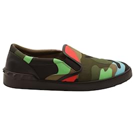 Valentino Garavani-Valentino Garavani Rockstud Camouflage Slip On Sneaker aus mehrfarbig bedrucktem Canvas-Andere