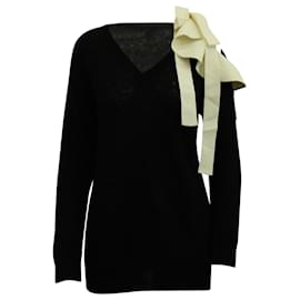 Valentino-Valentino Blusa de Malha com Fita em Viscose Preta-Preto