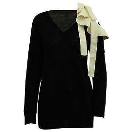 Valentino Strickoberteil mit Schleife in schwarzer Viskose Schwarz