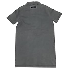 Dolce & Gabbana-Dolce & Gabbana Short Sleeves Button Front Shirt in Grey Cotton -Grey