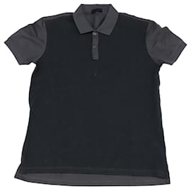 Lanvin-Polo Lanvin Pique en Coton Noir-Noir