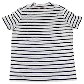 Dsquared2-Dsquared2 Striped T-shirt in White Linen -White