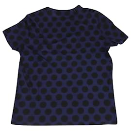 Burberry-Burberry Polk Dot T-shirt in Navy Blue Cotton-Blue,Navy blue