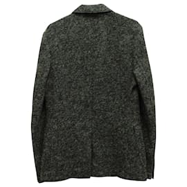 Dolce & Gabbana-Dolce & Gabbana Boiled Single-Breasted Jacket in Grey Wool-Grey