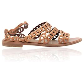 Hermès-Tan Kalliste Chaine D’ancre Sandals-Brown