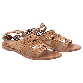 Hermès-Tan Kalliste Chaine D’ancre Sandals-Brown