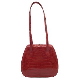 Judith Leiber Vintage bolso de hombro de cocodrilo rojo Roja