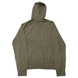 Ralph Lauren-Ralph Lauren Purple Label Knitted Zipped Hoodie in Olive Green Wool-Green,Olive green