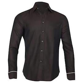 Loewe-Loewe Long Sleeve Shirt in Brown Cotton-Brown