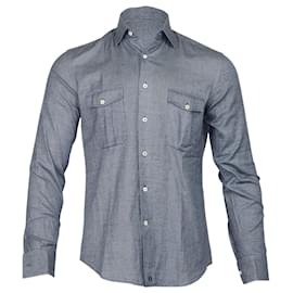 Camicia Loewe Patch Pocket in cotone blu Blu