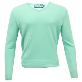 Ralph Lauren V-Neck Sweatshirt in Turquoise Cashmere Other
