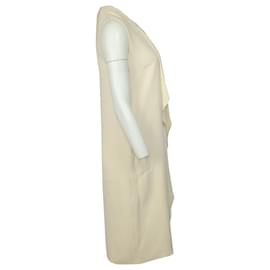 Ralph Lauren-Ralph Lauren Collection Chantel Ruffle Front Cocktail Dress in Ivory Silk-White,Cream