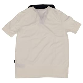 Burberry-Burberry Short Sleeve Knit Polo T-shirt in White Cotton Wool-White
