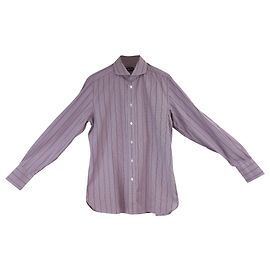 Camicia Button Down a righe Tom Ford in cotone viola Porpora