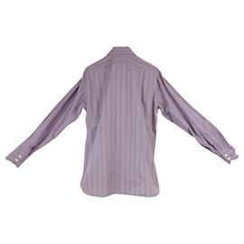 Tom Ford-Camisa de botão listrada Tom Ford em algodão roxo-Roxo