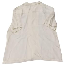 Helmut Lang-Helmut Lang Camisa Camp-Collar em Branco Cupro-Branco