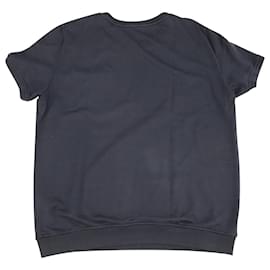 Fendi-Fendi T-shirt with Yellow Leather Pocket in Navy Blue Cotton-Blue,Navy blue