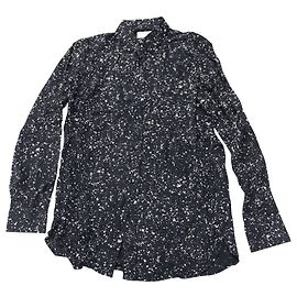 Saint Laurent Camisa estampada Paint Splatter em seda preta estampada Outro