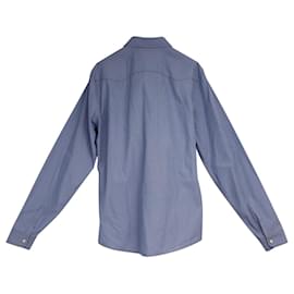 Gucci-Gucci Button Down Shirt in Blue Cotton Denim-Blue