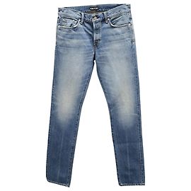 Vaqueros ajustados con orillo japonés de Tom Ford en tela vaquera de algodón azul Azul