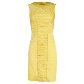 Emilio Pucci Abito con ruches in viscosa gialla Giallo