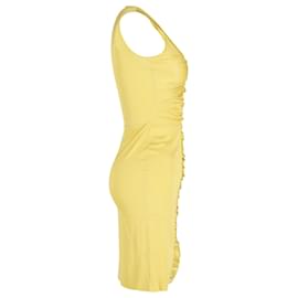 Emilio Pucci-Emilio Pucci Ruched Dress in Yellow Viscose and Silk Blend-Yellow