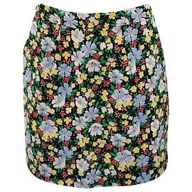 Maje Mini Jupe Crayon Florale en Viscose Multicolore Autre Imprimé python