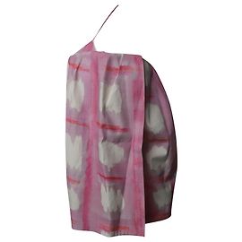 Mini abito a quadri Jacquemus La Robe Soleil in seta bianca e rosa Altro