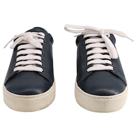 Stuart Weitzman-Sneaker stringata bassa Stuart Weitzman in pelle blu navy-Blu,Blu navy