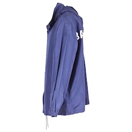 Balenciaga-Jaqueta corta-vento com logo Balenciaga em poliéster azul-Azul