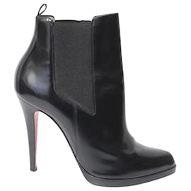 Christian Louboutin-Christian Louboutin Bang Bang Eden Ankle Boots in Black Leather-Black