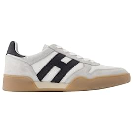 Hogan-H357 Allacciato Sneakers in White Leather-White