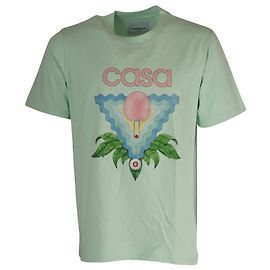 Autre Marque T-shirt icona Casablanca Memphis in cotone verde menta Verde