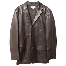 Calvin Klein Single-Breasted Jacket in Brown Leather Brown