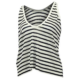 Canotta Burnout a righe T by Alexander Wang in rayon bianco e nero Altro
